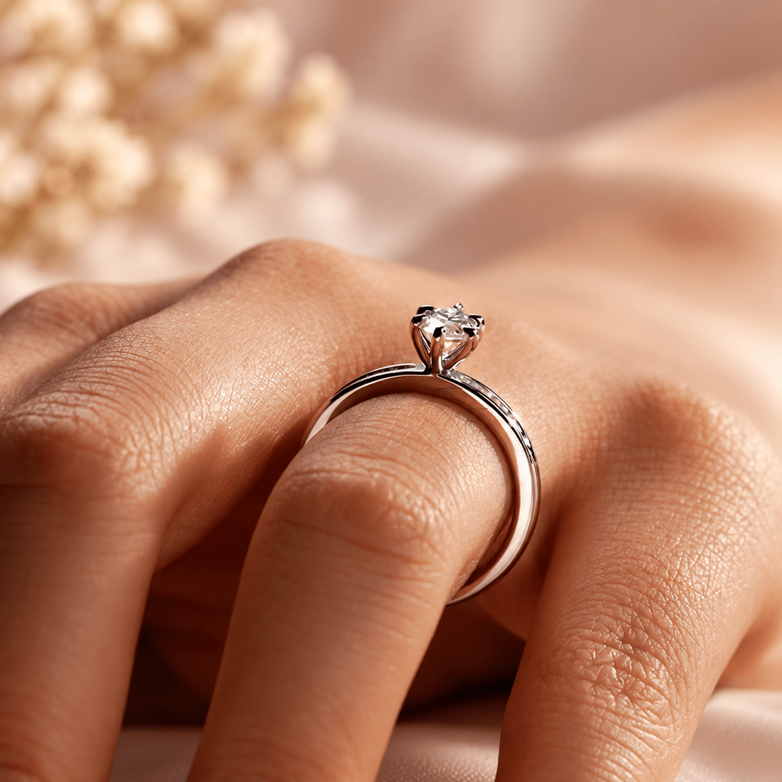 Marquise Moissanite Engagement Ring with Channel-Set Band - Novelle Vow
