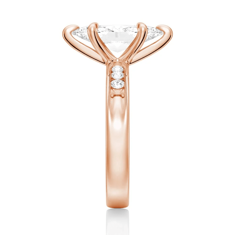 Marquise Moissanite Engagement Ring with Channel-Set Band - Novelle Vow