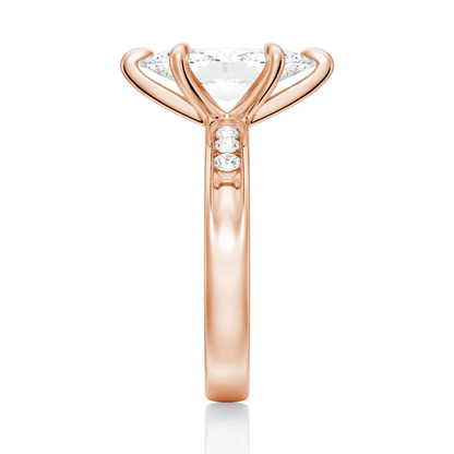Marquise Moissanite Engagement Ring with Channel-Set Band - Novelle Vow