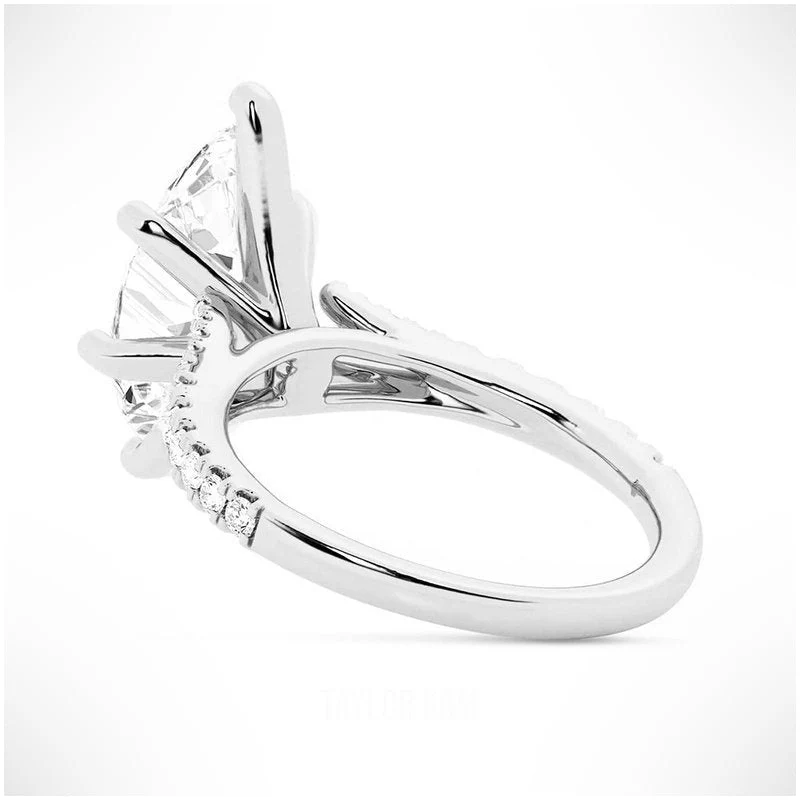 Marquise-Cut Moissanite Engagement Ring with Split-Shank Band