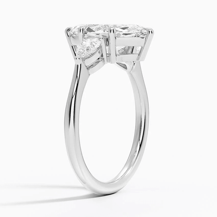 Marquise Moissanite Three Stone Engagement Ring – Past, Present & Future - Novelle Vow