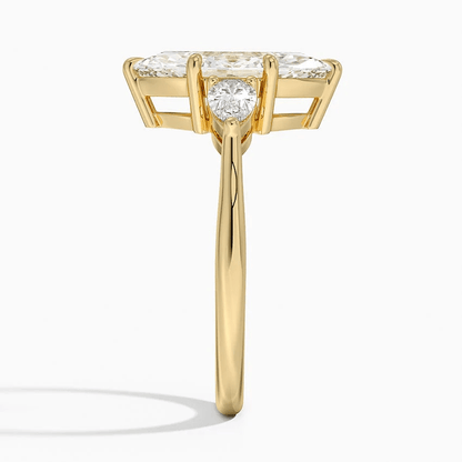 Marquise Moissanite Three Stone Engagement Ring – Past, Present & Future - Novelle Vow