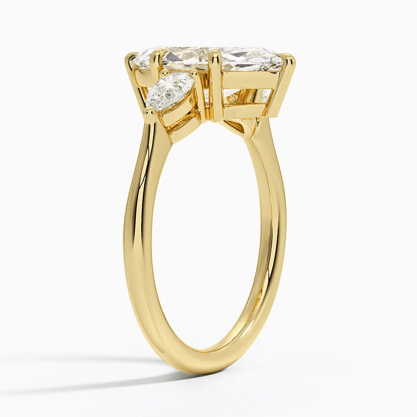 Marquise Moissanite Three Stone Engagement Ring – Past, Present & Future - Novelle Vow