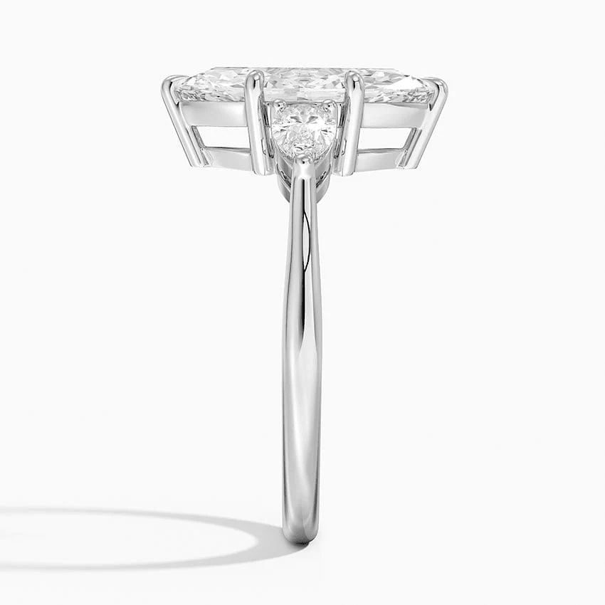 Marquise Moissanite Three Stone Engagement Ring – Past, Present & Future - Novelle Vow