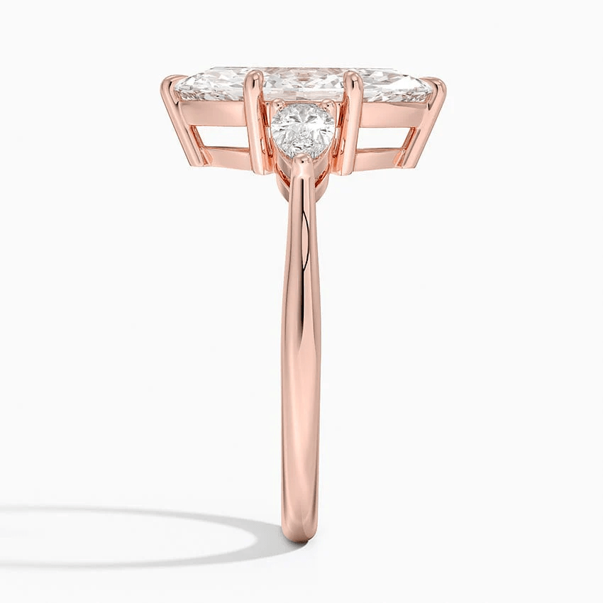 Marquise Moissanite Three Stone Engagement Ring – Past, Present & Future - Novelle Vow
