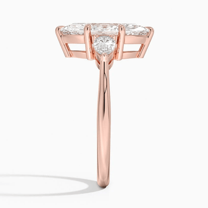 Marquise Moissanite Three Stone Engagement Ring – Past, Present & Future - Novelle Vow