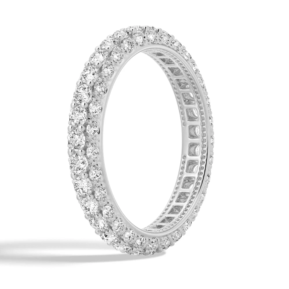 Micropavé Round Moissanite Eternity Band - Novelle Vow