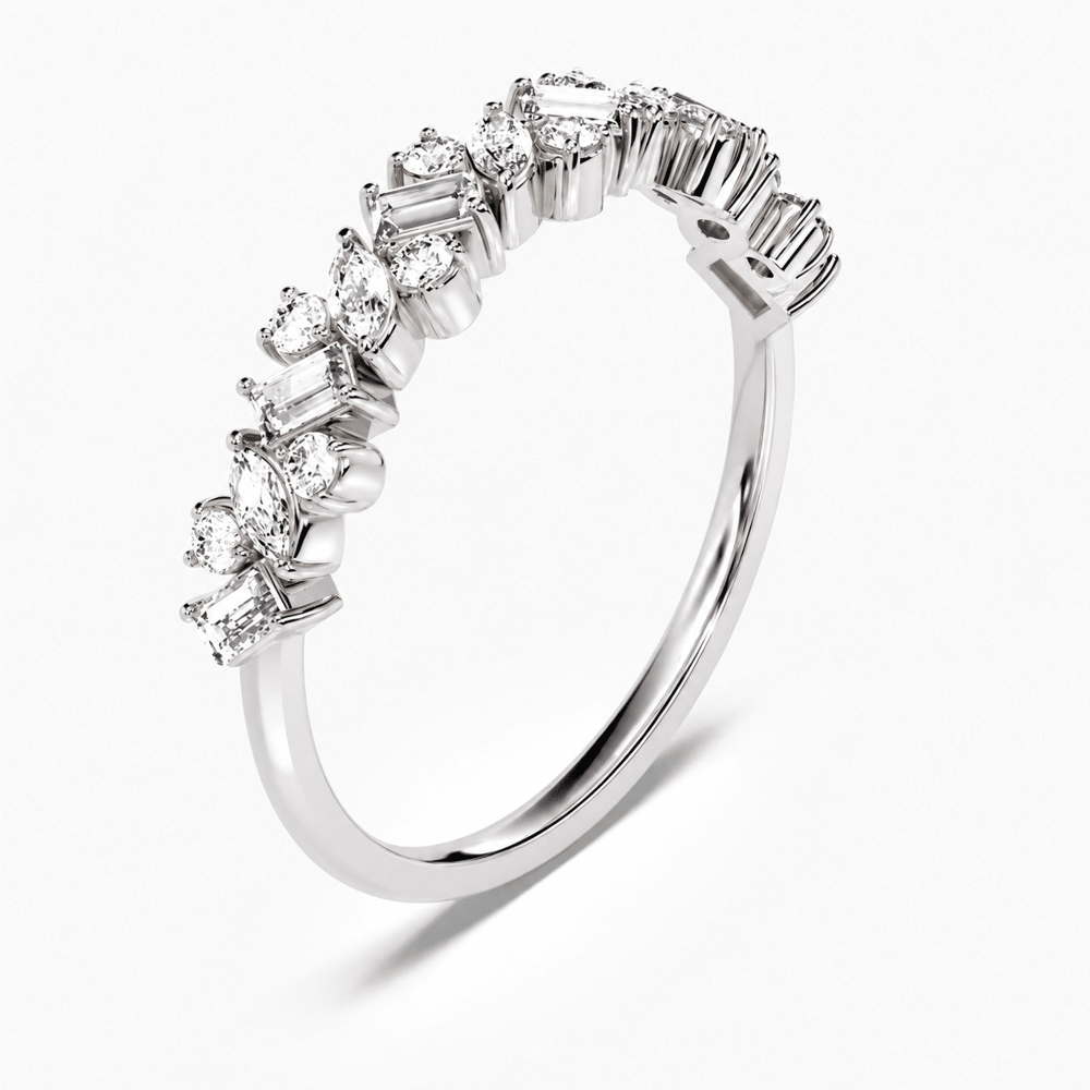 Multi-Shape Moissanite Contour Wedding Band - Novelle Vow