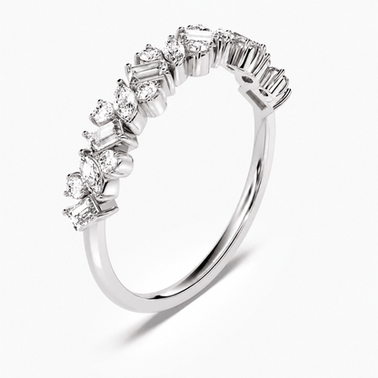 Multi-Shape Moissanite Contour Wedding Band - Novelle Vow