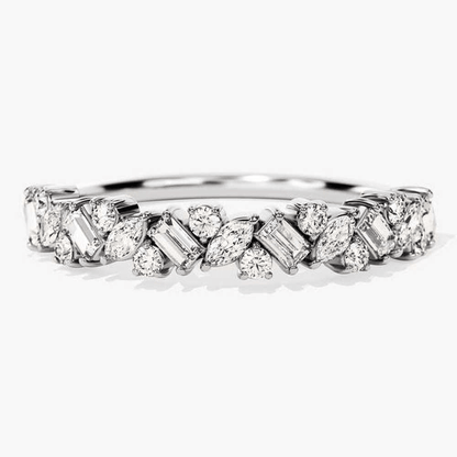 Multi-Shape Moissanite Contour Wedding Band - Novelle Vow
