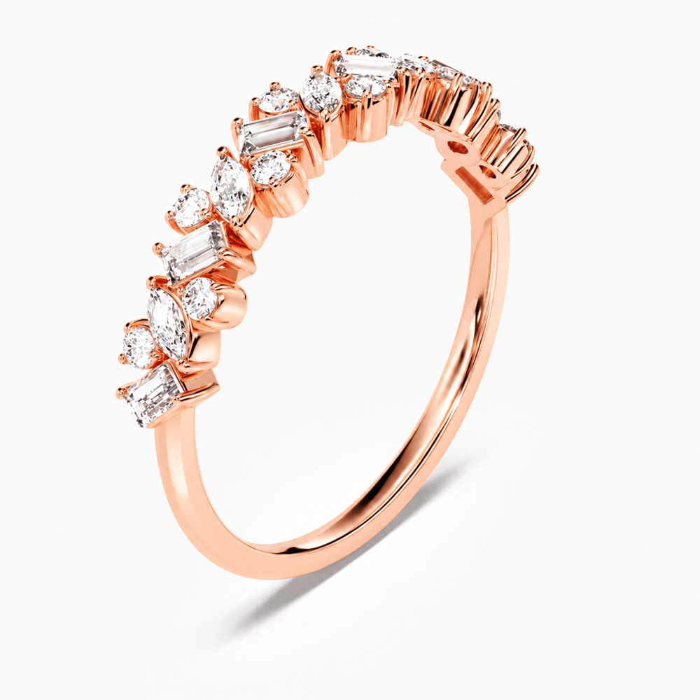 Multi-Shape Moissanite Contour Wedding Band - Novelle Vow