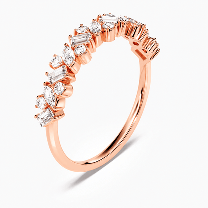 Multi-Shape Moissanite Contour Wedding Band - Novelle Vow