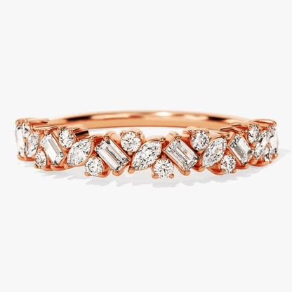 Multi-Shape Moissanite Contour Wedding Band - Novelle Vow