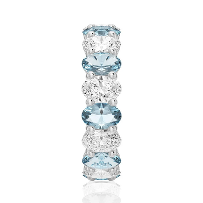 Oval-Cut Gemstone & White Sapphire Band