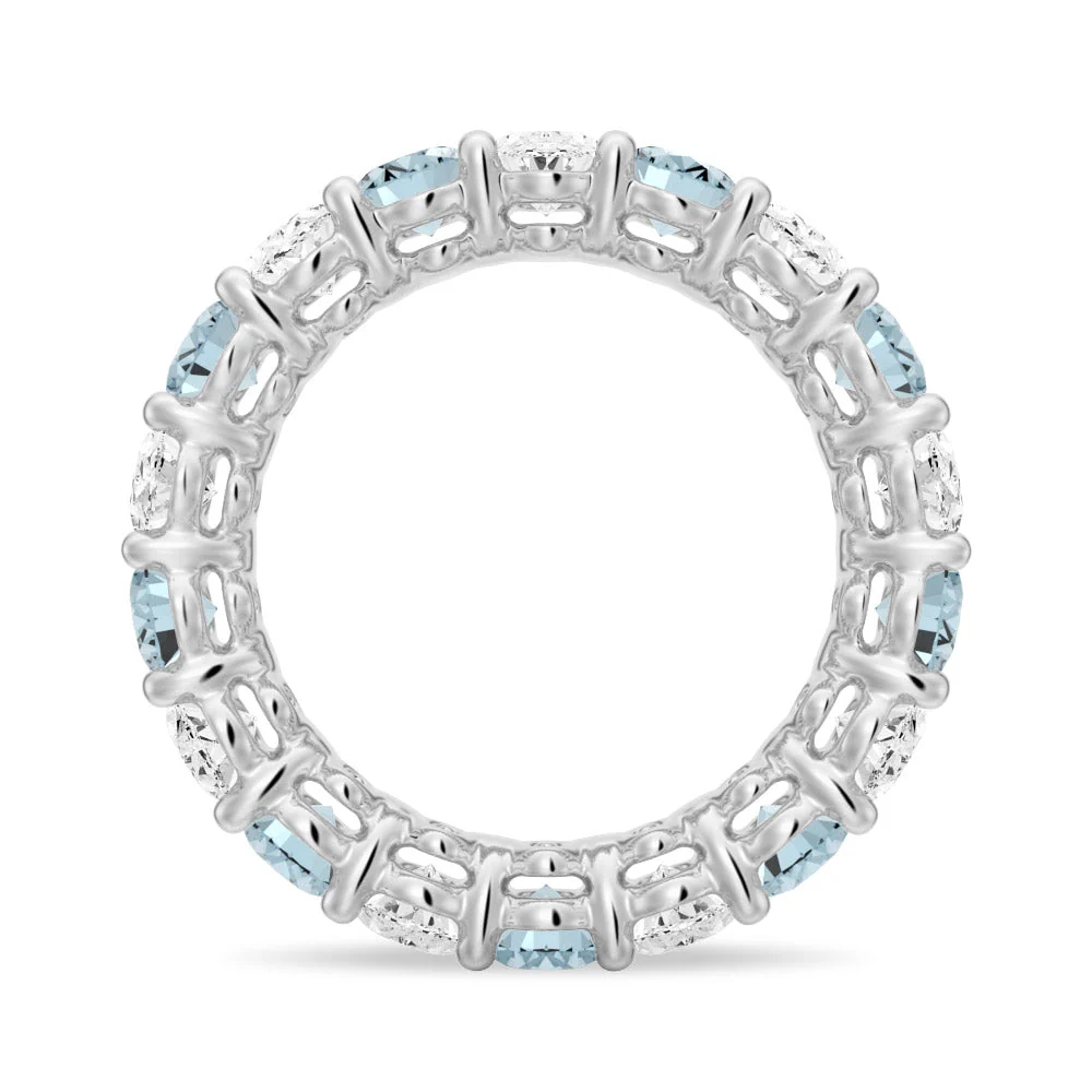 Oval-Cut Gemstone & White Sapphire Band