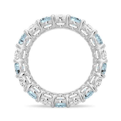 Oval-Cut Gemstone & White Sapphire Band