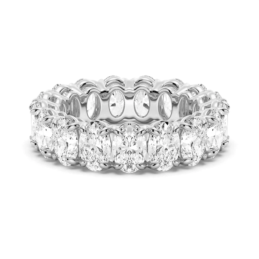 NOVELLE VOW oval-cut-moissanite-full-eternity-ring-white-gold-front
