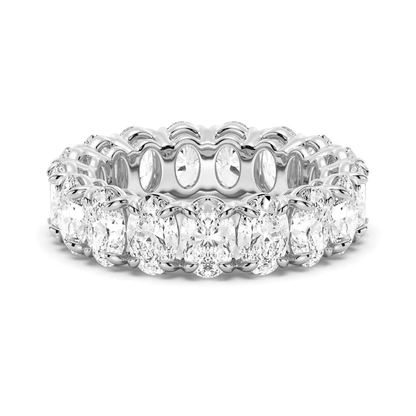 NOVELLE VOW oval-cut-moissanite-full-eternity-ring-white-gold-front