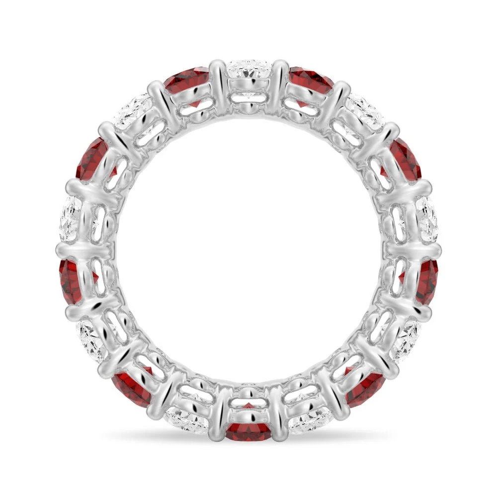 Oval-Cut Gemstone & White Sapphire Band