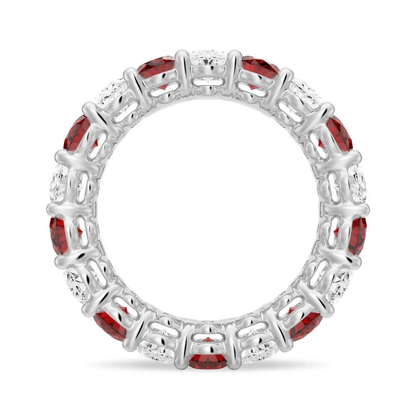 Oval-Cut Gemstone & White Sapphire Band