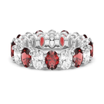 Oval-Cut Gemstone & White Sapphire Band