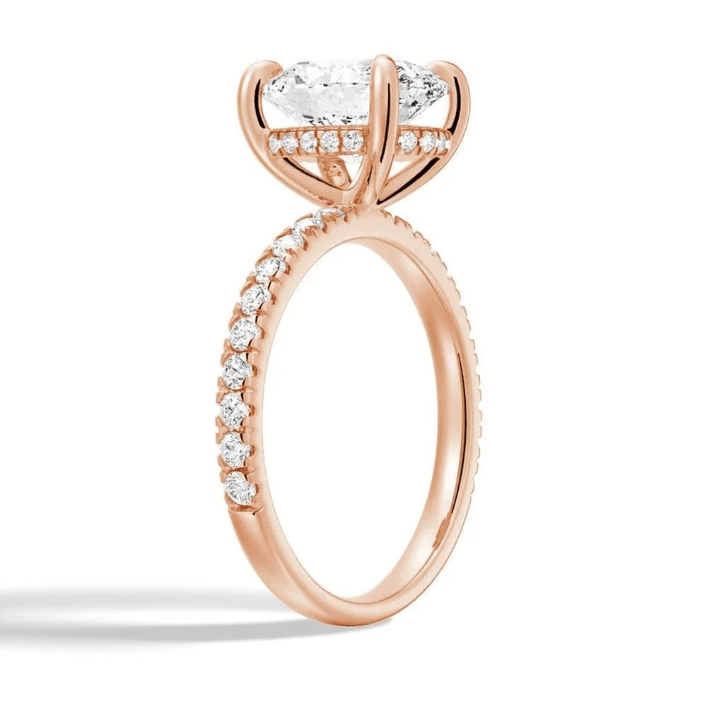 Oval Moissanite Engagement Ring and Pavé Wedding Band Set - Novelle Vow
