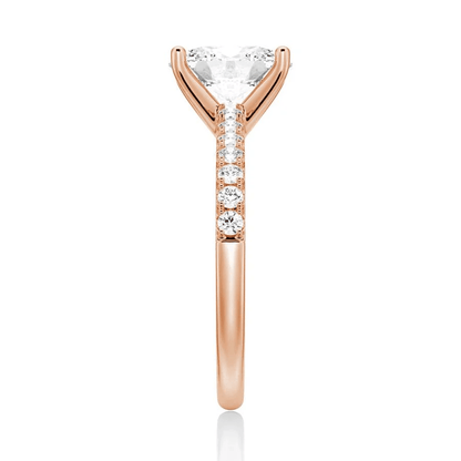 Oval Moissanite Engagement Ring with Micropavé Band - Novelle Vow