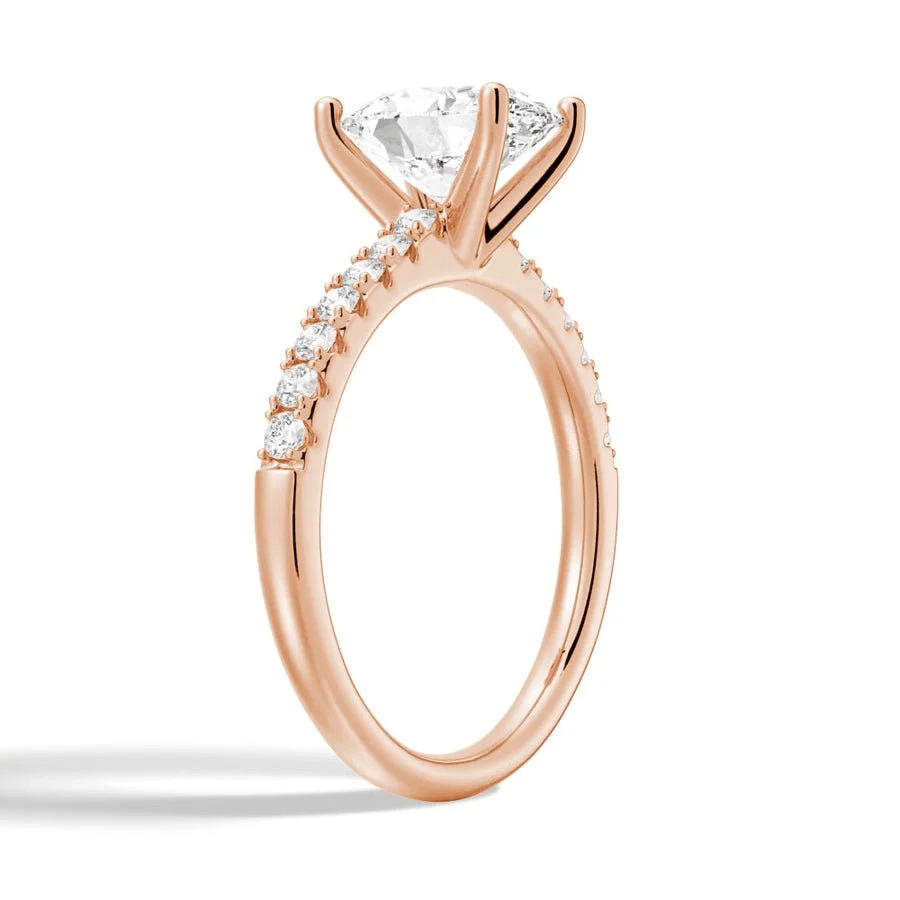 Oval Moissanite Engagement Ring with Micropavé Band - Novelle Vow