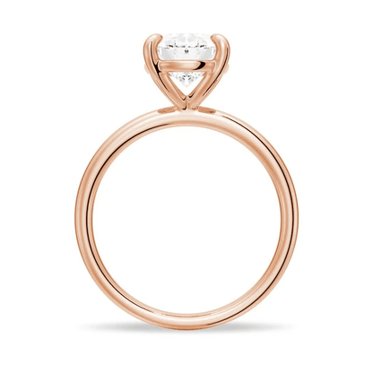 Oval Moissanite Solitaire Engagement Ring with 4 - Prong Setting - Novelle Vow