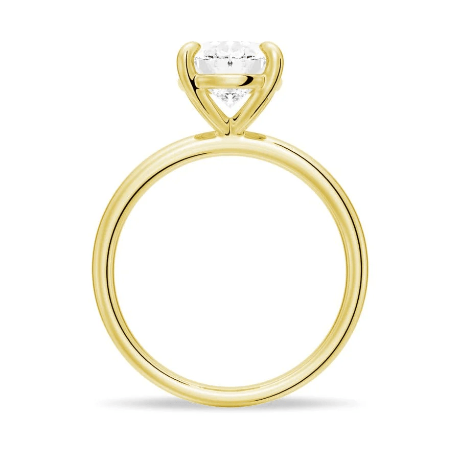 Oval Moissanite Solitaire Engagement Ring with 4 - Prong Setting - Novelle Vow