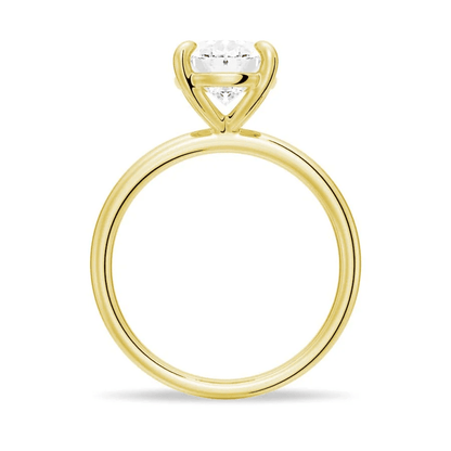 Oval Moissanite Solitaire Engagement Ring with 4 - Prong Setting - Novelle Vow