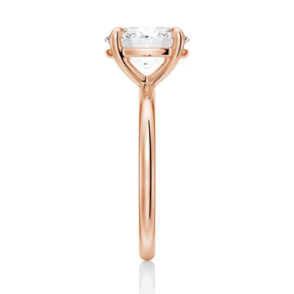 Oval Moissanite Solitaire Engagement Ring with 4 - Prong Setting - Novelle Vow
