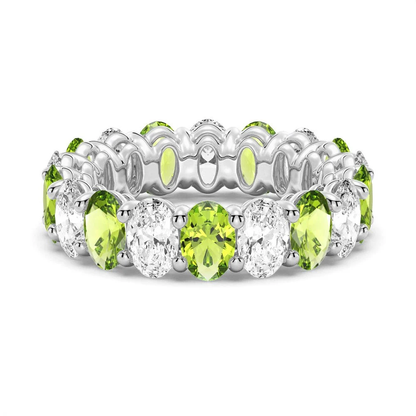Oval-Cut Gemstone & White Sapphire Band