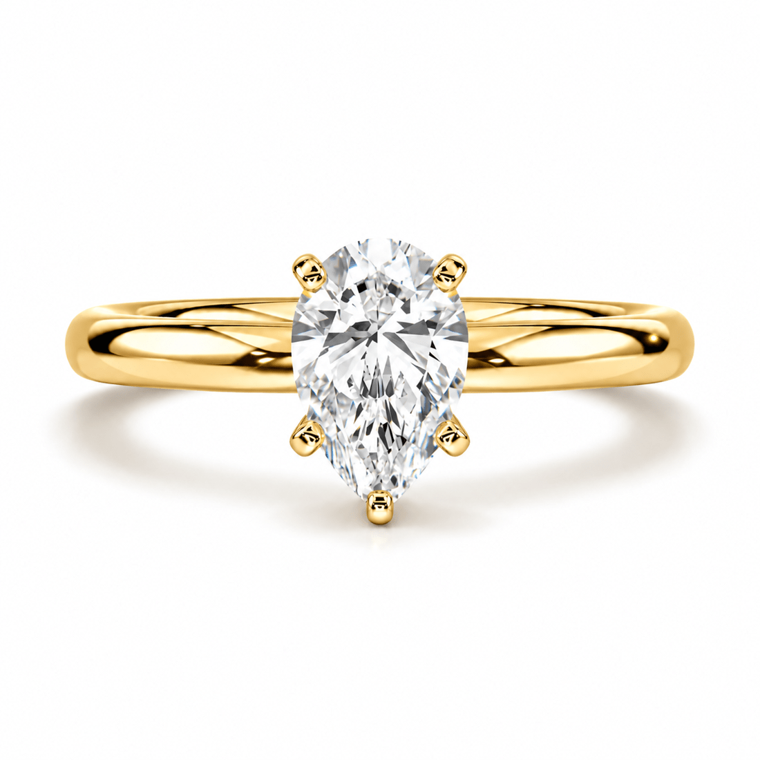 Pear Cut Moissanite Solitaire Engagement Ring - Novelle Vow
