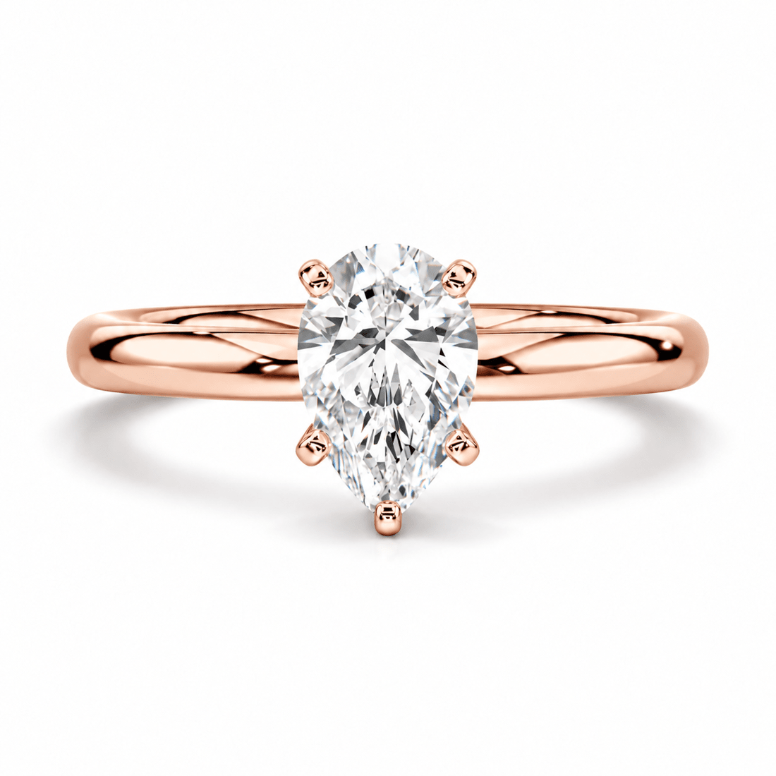 Pear Cut Moissanite Solitaire Engagement Ring - Novelle Vow