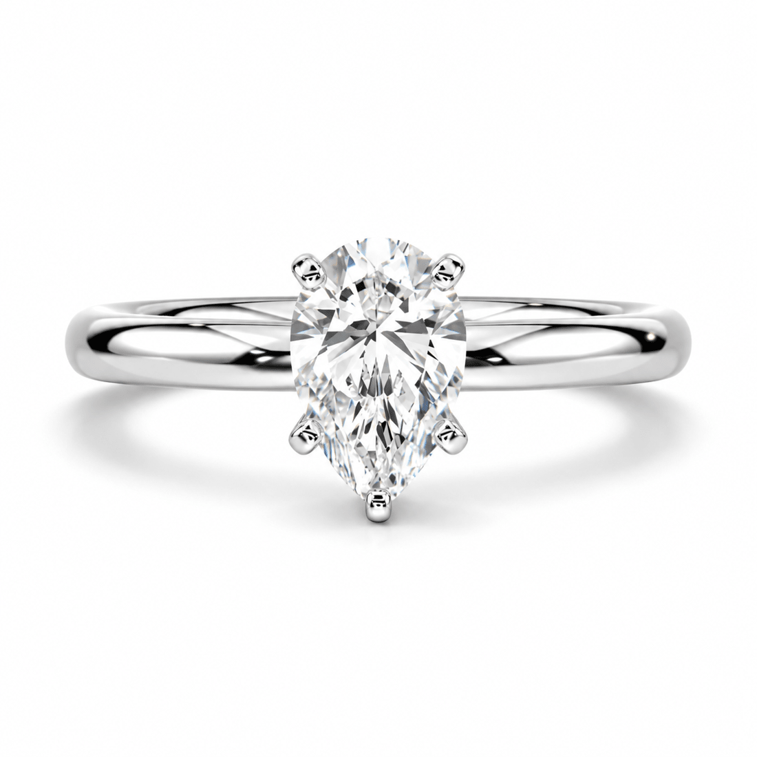 Pear Cut Moissanite Solitaire Engagement Ring - Novelle Vow