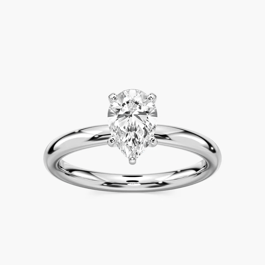 Pear Cut Moissanite Solitaire Engagement Ring - Novelle Vow