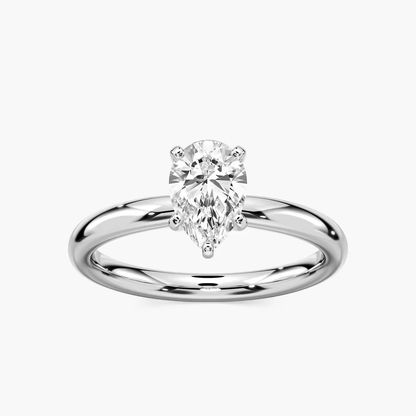 Pear Cut Moissanite Solitaire Engagement Ring - Novelle Vow