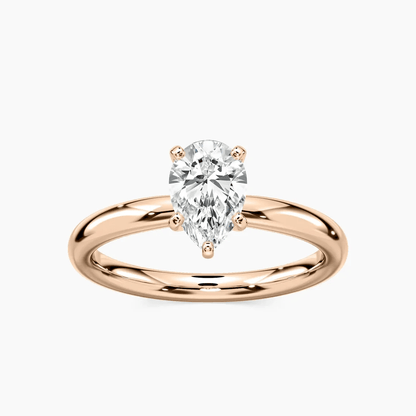 Pear Cut Moissanite Solitaire Engagement Ring - Novelle Vow