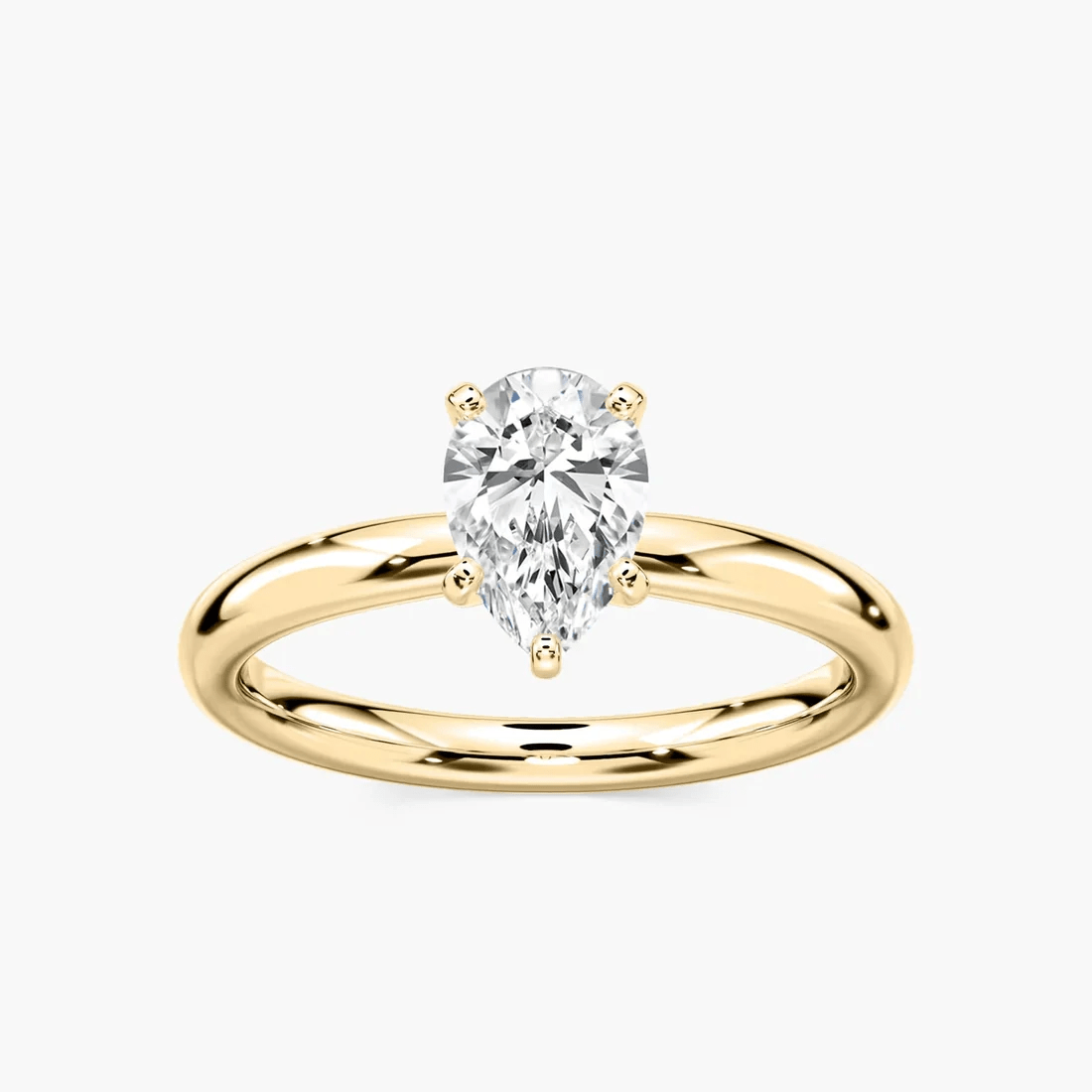 Pear Cut Moissanite Solitaire Engagement Ring - Novelle Vow