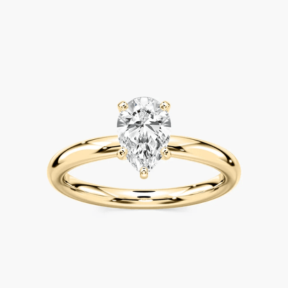 Pear Cut Moissanite Solitaire Engagement Ring - Novelle Vow