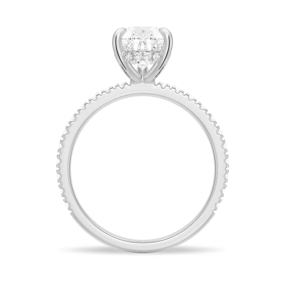 Pear Cut Pave Moissanite Engagement Ring - Novelle Vow