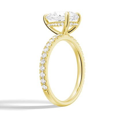 Pear Cut Pave Moissanite Engagement Ring - Novelle Vow