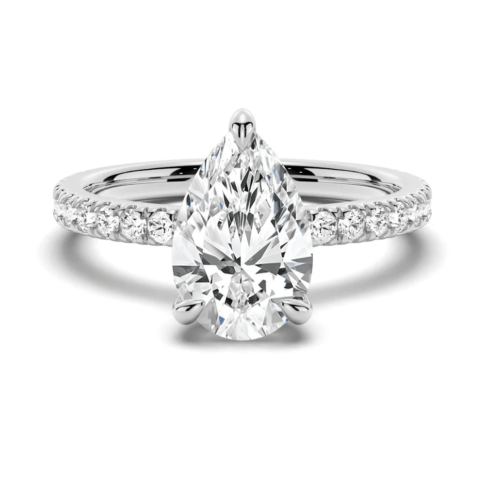 Pear Cut Pave Moissanite Engagement Ring - Novelle Vow