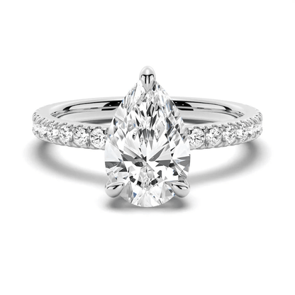 Pear Cut Pave Moissanite Engagement Ring - Novelle Vow