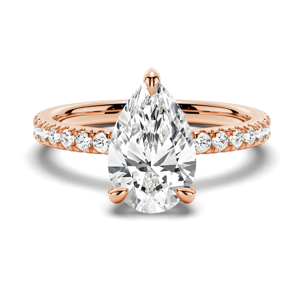 Pear Cut Pave Moissanite Engagement Ring - Novelle Vow