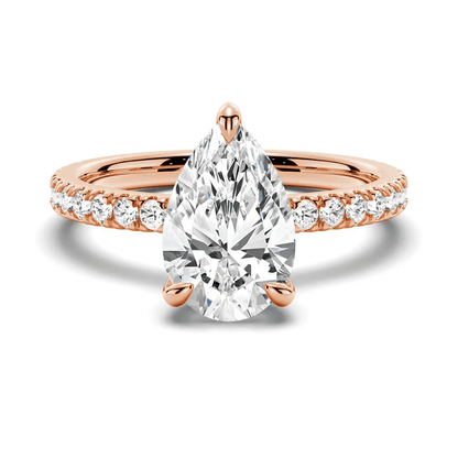 Pear Cut Pave Moissanite Engagement Ring - Novelle Vow