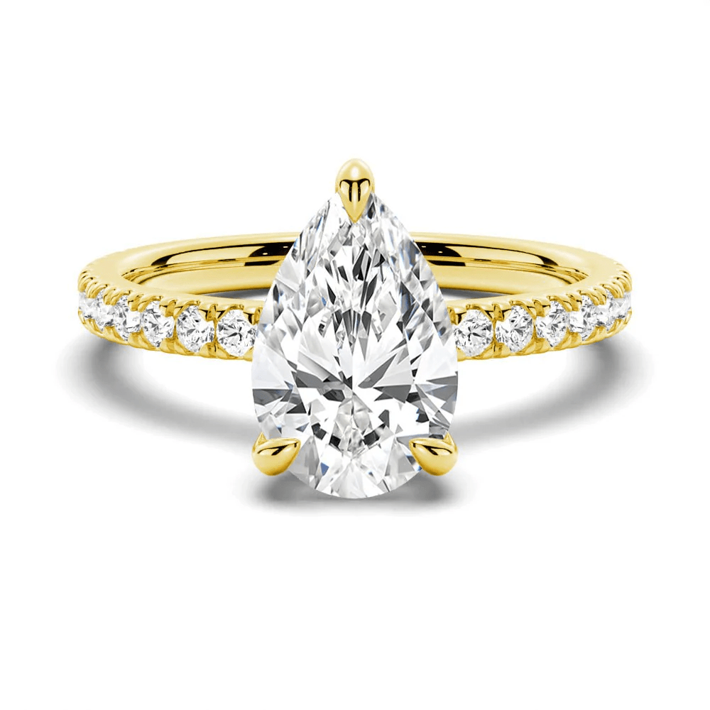 Pear Cut Pave Moissanite Engagement Ring - Novelle Vow