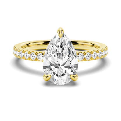 Pear Cut Pave Moissanite Engagement Ring - Novelle Vow