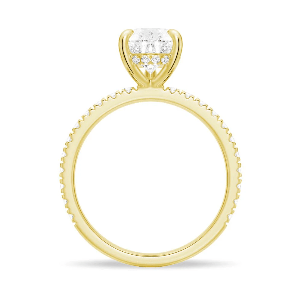 Pear Cut Pave Moissanite Engagement Ring - Novelle Vow